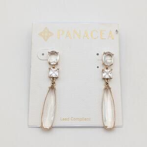 Panacea Women's Gold Tone Crystal Double Drop Earrings Fashion Jewelry Gifts